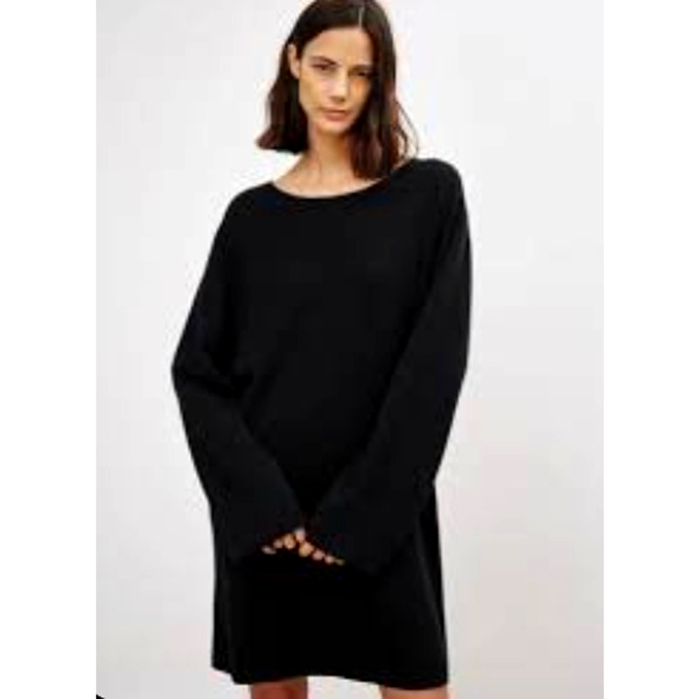 NEW Nili Lotan S Alisaie $1035 Wool CASHMERE Sweater  Dress Long Sleeve Black - Picture 6 of 12